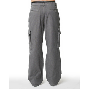 Pantalon cargo multi-poches personnalisé, durable, respirant, coupe large, streetwear, pantalon utilitaire ample pour homme, en toile de coton vintage - Product Image 2