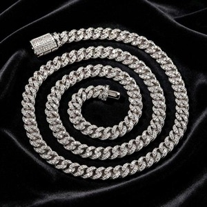 Excellent Quality Custom Moissanite Diamond Cuban <b>Chain</b> For Men Women Luxury Iced Out <b>Necklace</b> Personalized Jewelry for Sale - Product Image 1