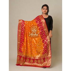 Women's Viscose <b>Saree</b> Traditional Bandhej Printed Sari Wrinkle Free Moisture Wicking for Party Wedding Diwali - Product Image 1