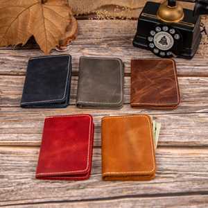 Porte-cartes en cuir véritable avec logo personnalisé, vente en gros, étui portable pour cartes de crédit, mini portefeuille LCH-0244 - Product Image 6