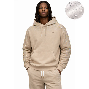 Sudaderas con Pedrería Personalizadas para Hombre, Felpa Gruesa Premium, Ropa Urbana, Diseño de Logotipo Personalizado, Venta al Por Mayor, Bajo MOQ - Product Image 1