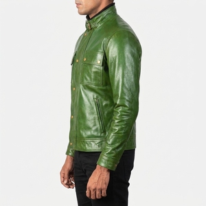Dernière conception Veste en cuir et toile imperméable réversible coupe-vent écologique streetwear de haute qualité pour l'hiver - Product Image 5