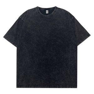 Camiseta Oversize Vintage Lavada para Hombre, Algodón Pesado, Lavado Ácido, Camiseta Lisa, Streetwear, Logotipo Personalizado, Suministro OEM ODM - Product Image 1