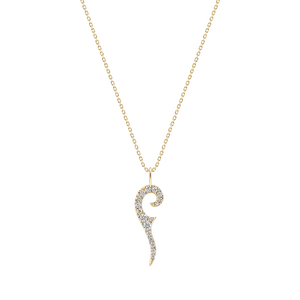 Harmonie Diamond Pendant Necklace, Lab Grown Diamond Curved Pendant, Gold Necklace, Dainty Everyday Jewelry, Elegant <b>Bridal</b> Gift - Product Image 2