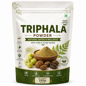 Poudre de Triphala la plus vendue, 100% pure, à base d'Amla, Haritaki et Bibhitaki, pour la santé digestive et le soutien détoxifiant - Product Image 1
