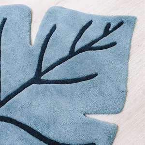 Alfombra Infantil con Forma de Hoja de Monstera, Alfombra de Lana Hecha a Mano para Cuarto de Niños, Alfombra Botánica para Sala de Juegos, Alfombra Decorativa Suave para el Suelo - Product Image 4