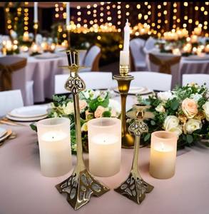 Support à bougies en métal pour décoration intérieure, design européen, chandelier de table pour mariage, centre de table - Product Image 2