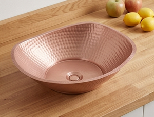 Elegant Handmade Copper <b>Kitchen</b> <b>Sink</b> Rectangular Single <b>Bowl</b> Above Counter Matte Brushed Rustic Design <b>For</b> <b>Kitchen</b> Use - Product Image 5