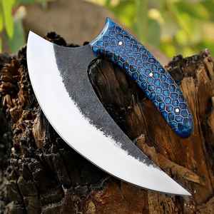 Cuchillo para Pizza de Grado Industrial OEM, Estilo Hacha Vikinga, Mango de Panal, Hecho a Mano, Cuchillo para Pizza Vikingo, Forjado a Mano Personalizado - Product Image 4