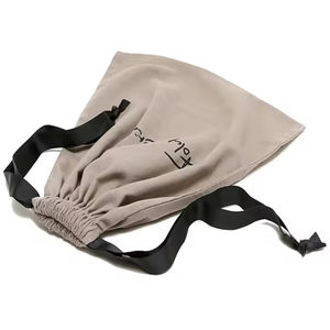 Sac en tissu de lin avec cordon de serrage, imprimé sur mesure avec logo de luxe, grand format, en coton de chanvre, avec ruban - Product Image 3