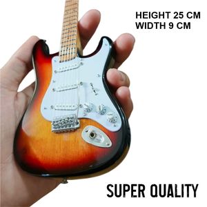 Guitare miniature artisanale Fender Sunburst, ensemble décoratif de qualité supérieure, 25 cm, décoration musicale pour la maison, souvenir, cadeau d'île - Product Image 6