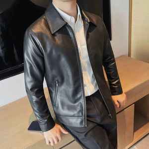 Chaqueta de Cuero para Hombre, 100% Cuero Genuino, Estilo Vintage, Cierre de Cremallera, Cuello Camisero, Relleno de Algodón - Product Image 6