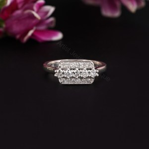 Bague en argent sterling 925 avec cluster de diamants naturels de 0,50 ct, bijoux fins, fournisseur en gros OEM ODM - Product Image 1