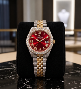 Montre SHREYA DIAM de luxe en acier inoxydable bicolore avec mouvement à quartz, cristal saphir, chiffres romains et étanchéité 3 ATM - Product Image 3