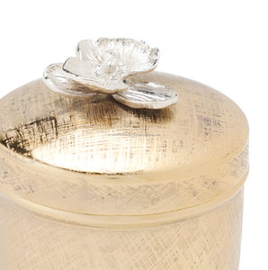 Abordable Premium texturé fleur couvercle pot bougie en métal - Product Image 3