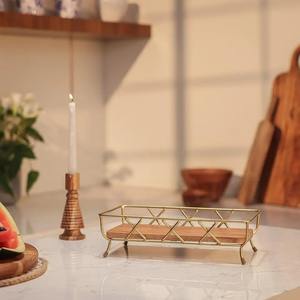 Paniers de rangement robustes en fil d'acier et bois massif pour cuisine, placard, garde-manger et rangement domestique - Product Image 3