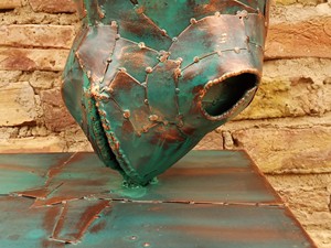 Sculpture de tête de cheval en fer pour intérieur et extérieur - Product Image 3