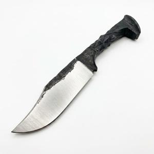 Couteau utilitaire à lame fixe en acier à haute teneur en carbone forgé à la main avec manche sculpté – Options DIY et OEM - Product Image 1