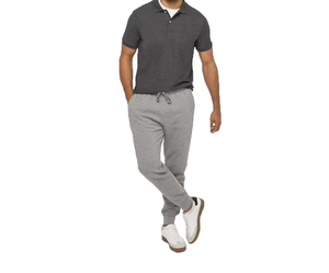 Men's Gray Lightweight Sweatpants with Elastic Waist Casual Joggers Breathable Knitted Cotton Flat Front Solid Winter Wear - Product Image 4