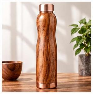 Ensemble de bouteilles d'eau en cuivre motif paon avec 2 verres, vaisselle artisanale en cuivre pur pour voyage, maison, repas - Écologique, grande taille - Product Image 3