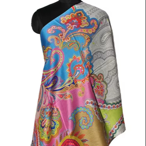 Estolas de Seda Satén Largas para Mujer, Impresión Digital, Última Colección de Invierno, Diseño Sólido, Proveedor Mayorista Directo, Calidad Premium - Product Image 1