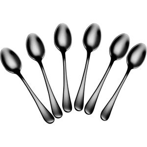 Set di 6 Cucchiaini da Espresso in Acciaio Inossidabile Nero, Piccoli Utensili per Caffè e Tè, Pratici per Dessert e Tè - Product Image 1