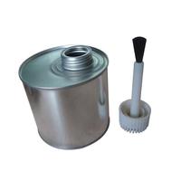 Boîte de conserve vide en colle PVC 500ML boîte de conserve vide en colle PVC 0.5L boîte de conserve en métal adhésif chimique avec couvercle et brosse en plastique
