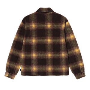 Fashionable Oem Custom High Quality Fashion Polar Fleece <b>Jacket</b> <b>Mens</b> Orange Plaid Sherpa Zip Shirt Sherpa <b>Jacket</b> for <b>Men's</b> - Product Image 2