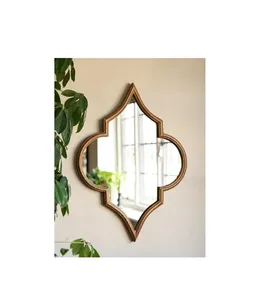Shabby chic white wall <b>mirror</b> frame handcrafted with distressed surface for vintage French and feminine decor <b>wooden</b> - Product Image 6