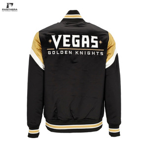 Veste de baseball universitaire moderne en satin avec broderie personnalisée du logo de l'équipe – Service de production de vêtements en gros - Product Image 4
