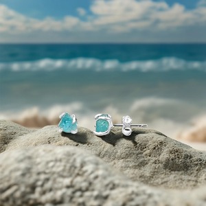 Handmade Classic <b>Silver</b>-Plated March Birthstone Earrings 5-7mm Genuine Apatite Gemstone <b>Stud</b> Jewelry Gold Plating Fashion - Product Image 4