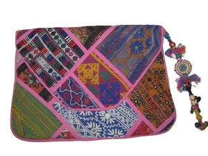 Tissu de coton multicolore de luxe sur mesure Inde Luminosité Design Embrayage Sac de soirée de mariage - Product Image 3