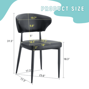 Minimalist Ergonomic Dining <b>Chair</b> Black Curved Backrest <b>Comfortable</b> Design Unlocking <b>Comfortable</b> Minimalist Dining Experience - Product Image 4