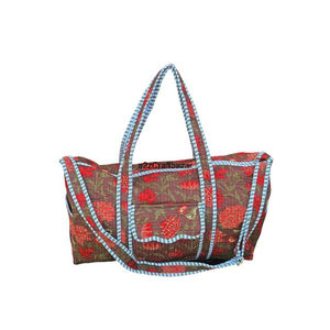 Bolso de hombro acolchado ecológico de algodón con estampado a mano, estilo boho, para compras, playa, otoño, con cremallera - Product Image 4