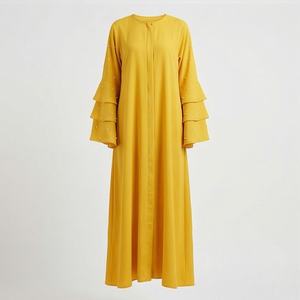 2025 OEM Kimono Abaya pour femmes musulmanes, en tissu polyester épais, doux et très extensible, col en V, manches longues, pour fêtes, Ramadan, mariages - Product Image 1