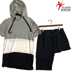 Conjuntos Deportivos de Verano para Hombre, con Logotipo Personalizado, Diseño Floral, de Lona, de 2 Piezas, Marca Privada, Camiseta y Pantalones Cortos Extra Grandes Antiarrugas, Más Vendidos - Product Image 1