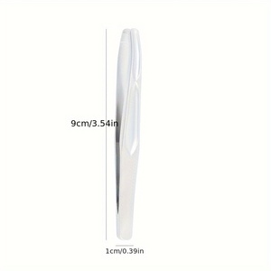 Professional Round Tip Eyebrow Tweezers Stainless Steel Precision Hair <b>Removal</b> <b>Tool</b> Durable Modern Design 9cm Length - Product Image 1