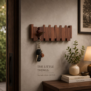 Moderno Porta Llaves de Pared Plegable de Madera, Ganchos Ocultos Ahorradores de Espacio, Organizador Decorativo para Entrada, Hogar, Oficina y Pasillo - Product Image 2