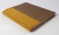 Carnet en cuir Camelon Exports, jaune et marron clair, couverture rigide, reliure cousue, rechargeable, 48 feuilles, Rajasthan