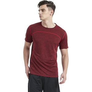 Men's Blue Short Sleeve Quick Dry Athletic T-<b>Shirt</b> Slim Fit O-Neck Knitted Sporty Geometric Pattern Workout Wear - Product Image 4