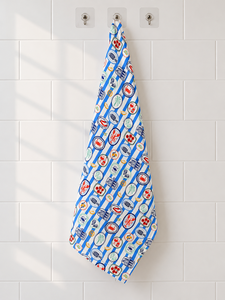 Printed <b>Kitchen</b> <b>Towel</b> Absorbent Cotton Linen Tea <b>Towel</b> Floral Pattern Dish Cleaning <b>Towel</b> for Home <b>Kitchen</b> - Product Image 1