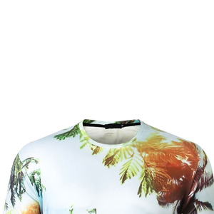 Camiseta de Manga Corta para Hombre, Estampado de Palmeras, Cuello Redondo, Casual, Transpirable, Corte Holgado, Tejida, 100% Algodón, Ecológica - Product Image 6