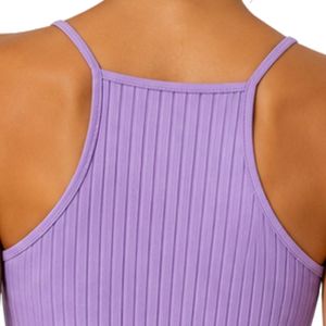 Customized Lavender Women Ribbed Knit Crop Tank Top Sleeveless Spaghetti Strap Slim Fit Casual Summer <b>Camisole</b> Custom OEM - Product Image 6