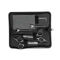 Ensemble professionnel de ciseaux à cheveux en acier inoxydable pour gauchers, à long manche, pour salon de coiffure, ciseaux à effiler, coiffure