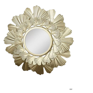 Modern Round Metal Wall Mirror <b>Large</b> Decorative Gold Brass <b>Frame</b> Accent Mirror For Home Hotel And Bathroom Decoration - Product Image 4
