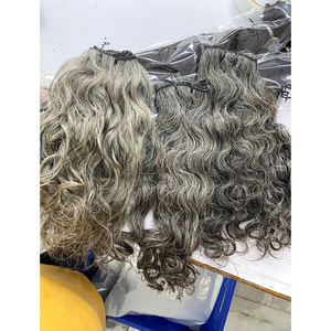 100% cuticules brutes alignées donneur unique armure naturelle ondulée gris extensions de cheveux humains cheveux indiens au prix de gros - Product Image 2