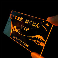 4 cartes de visite électroniques NFC personnalisées à LED, porte-clés USB, lien social intelligent, carte VIP en plastique transparente, film laminé imprimé