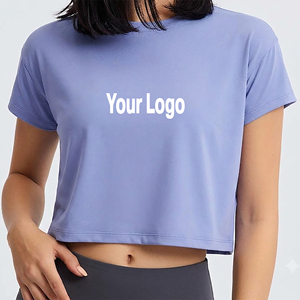 Camiseta Corta Informal de Verano 2026 para Mujer, con Logotipo Personalizado Serigrafiado, Transpirable y Ligera, 100% - Product Image 1