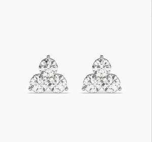 Pendientes de Diamantes Cultivados en Laboratorio, Chapados en Oro de 14K, Acabado Pulido, Estilo Vintage, Certificados por IGI, Joyería Elegante de Diseño para Bodas - Product Image 2
