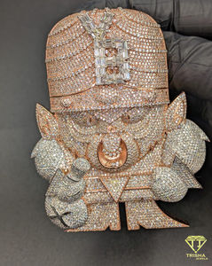 Trendy Iced Out Cartoon Face Pendant 14K Rose Gold Plated in VVS Moissanite Diamond Hip Hop Jewelry For Men - Product Image 3